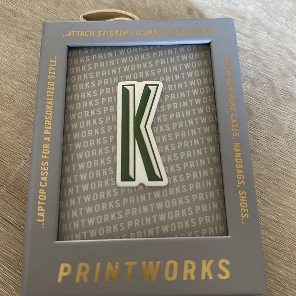 COPY - Brand new Printworks “K” monogram sticker from west elm